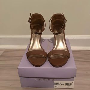 Madden Girl cognac block heel